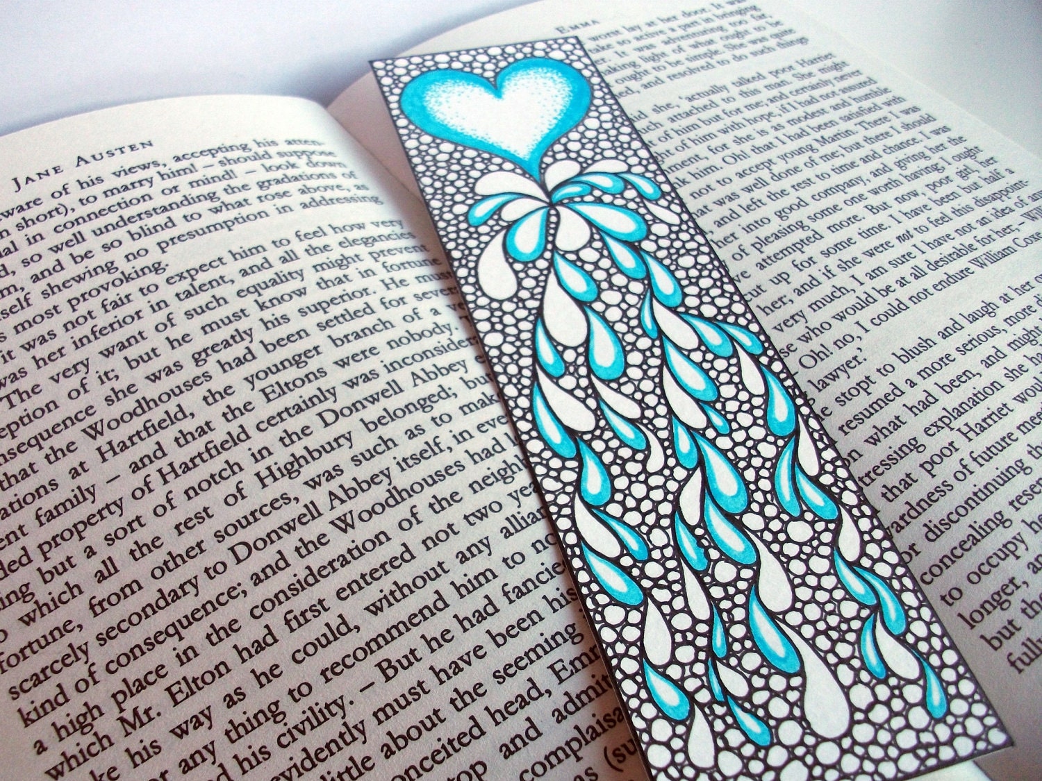 Items Similar To Original Art Bookmark Heart Illustration Valentine s 