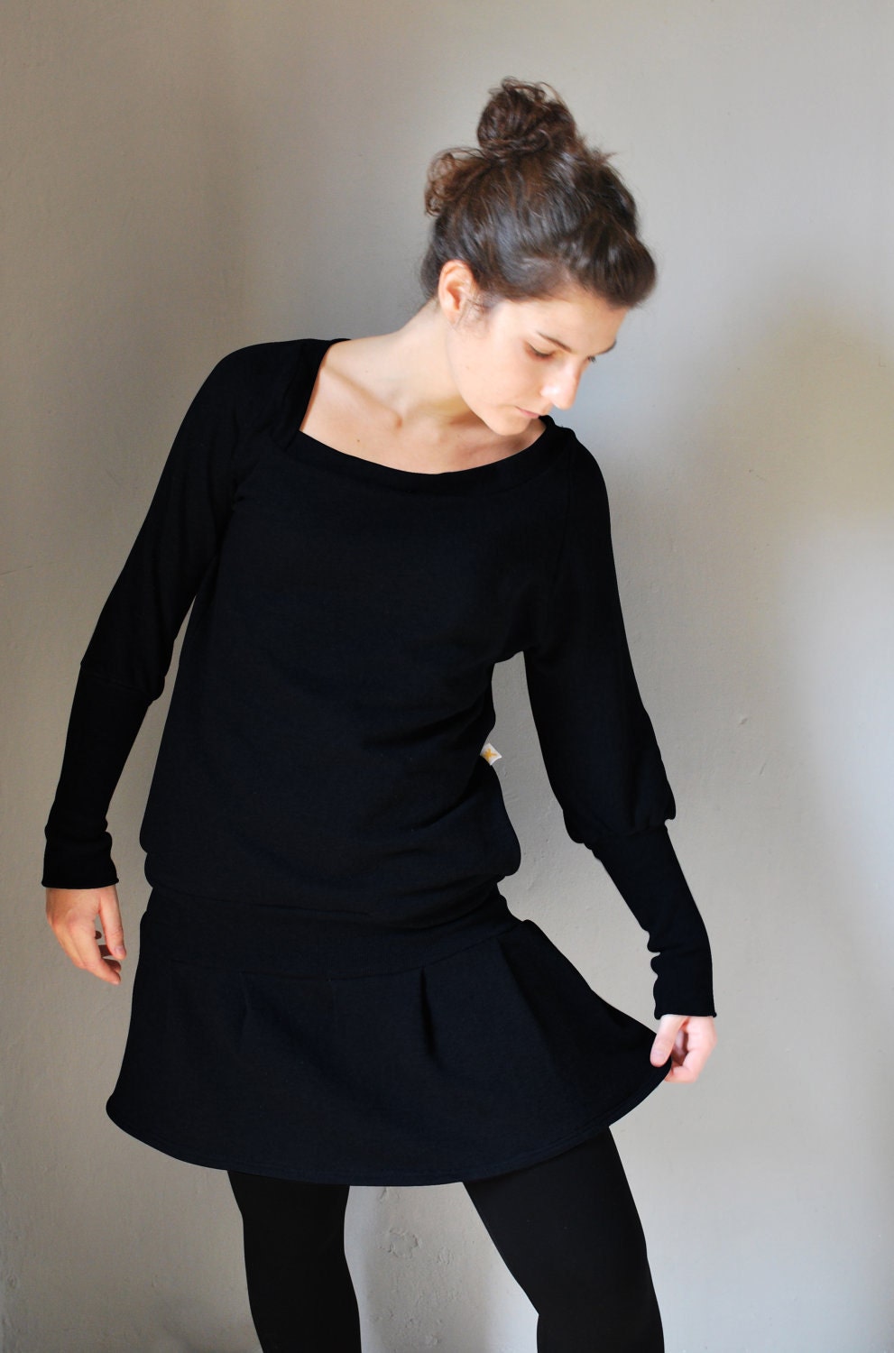 Black Dress CLOUD Women sweatshirt  / Gift for her / Women fashion