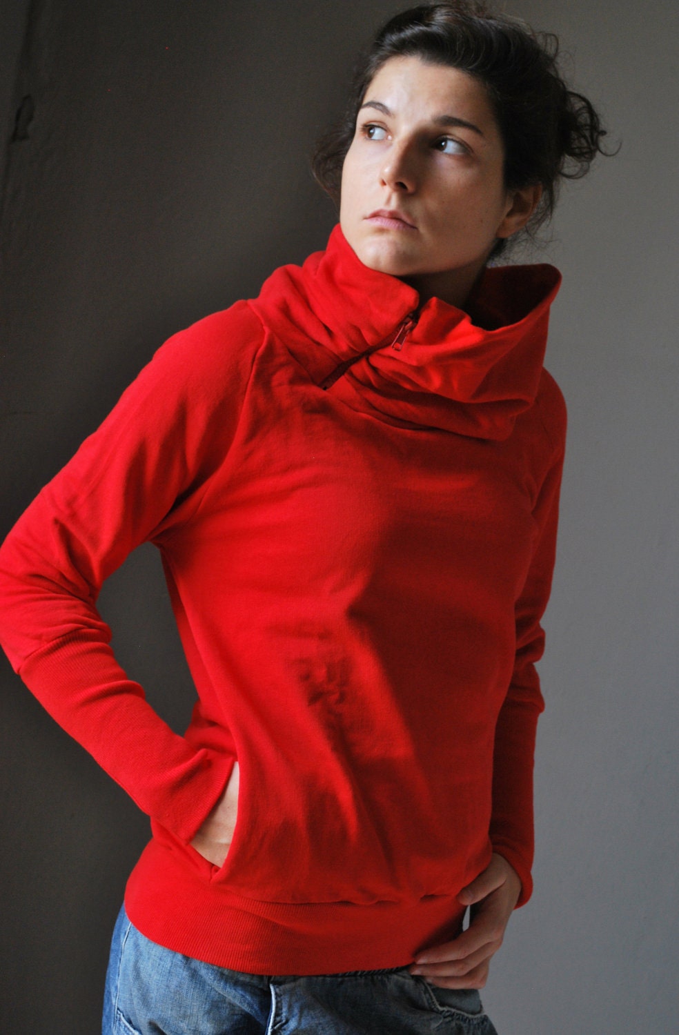 Red Sweatshirt SUN Women sweater /   Gift for her / women fashion