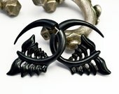 Fake Gauges Earrings Black Wooden Butterflies Earrings  Organic Natural Tribal Earrings - FG050 DW