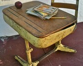 Vintage Norman Bel Geddes Streamline One Piece School Desk With Swivel Chair 1940s - sweetladyjune