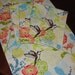 Humming Birds and Flowers Table Runner 13"x73" Red Green Blue Brown Peach and Yellow