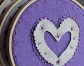 Embroidery Hoop Art, Hand-embroidered Felt Heart, Wall Hanging, Unconventional Valentine by Catshy Crafts