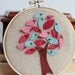 Embroidery Hoop Art. Love Me Knot. 5- Inch. Hand-embroidered Felt Tree with Felt Leaves by Catshy Crafts.