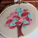 Embroidery Hoop Art. Love Me Knot. 5- Inch. Hand-embroidered Felt Tree with Felt Leaves by Catshy Crafts.