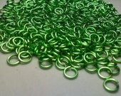 1 oz. Silver Plated Parrot Green Enameled Copper 20 Gauge 5/32" ID Handmade Rings
