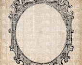 Antique Blank Fancy Ornate Victorian Frame Illustration Digital Download for Tea Towels, Papercrafts, Transfer, Pillows, etc Burlap No 6263