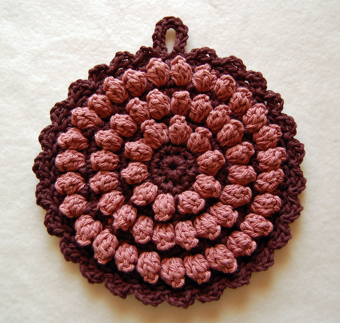 Crochet Hot Pad - Cotton - Espresso and Cinnamon