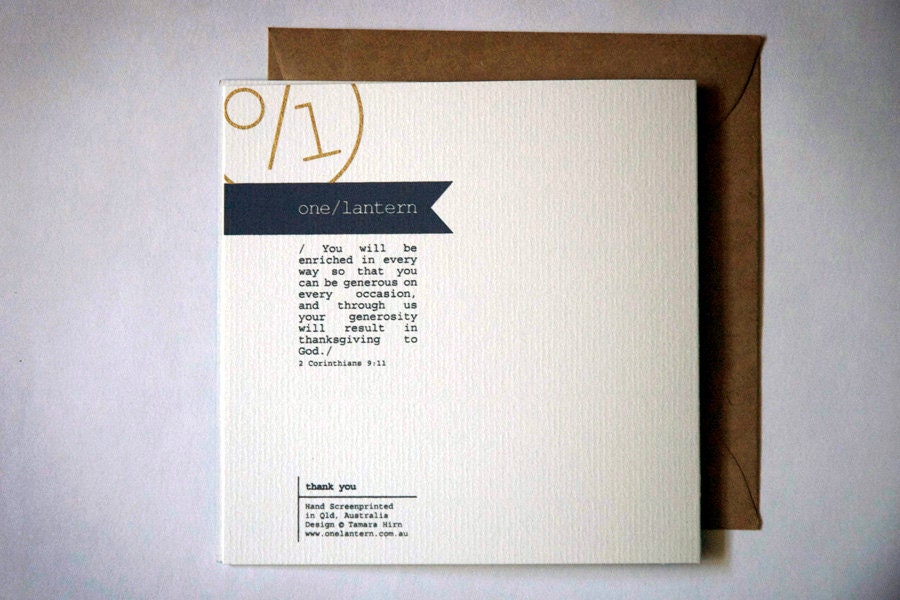 Thank You For That Thing You Did - Hand Screenprinted Card
