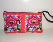 Coin Pouch Bag Purse Hill Tribe Fabric Vintage HMONG Hemp Handmade Thailand (BG295W-WF)