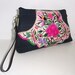 Cross-Over Exchangeable Wristlet Clutch Hill Tribe Wristlet HMONG Vintage Fabric Fair Trade Thailand (279.100)
