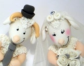 Sheep and ram cake topper for wedding cake, customizable