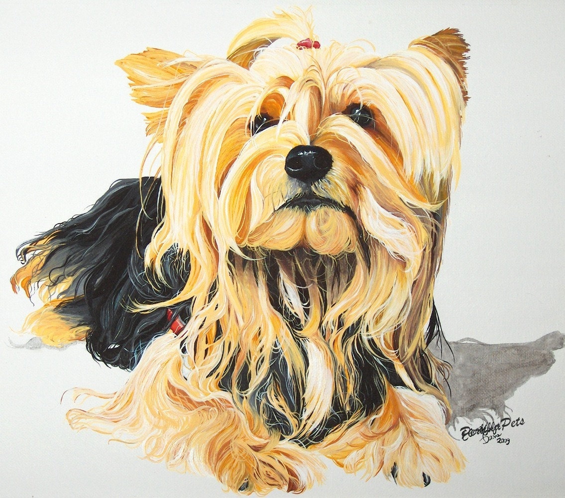 Custom pet portrait 8 x 10 from your photo - dog portrait
