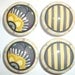Handmade Grey and Yellow Melrose Dresser Drawer Knobs - Set of 16-FLORAL DESIGN ONLY
