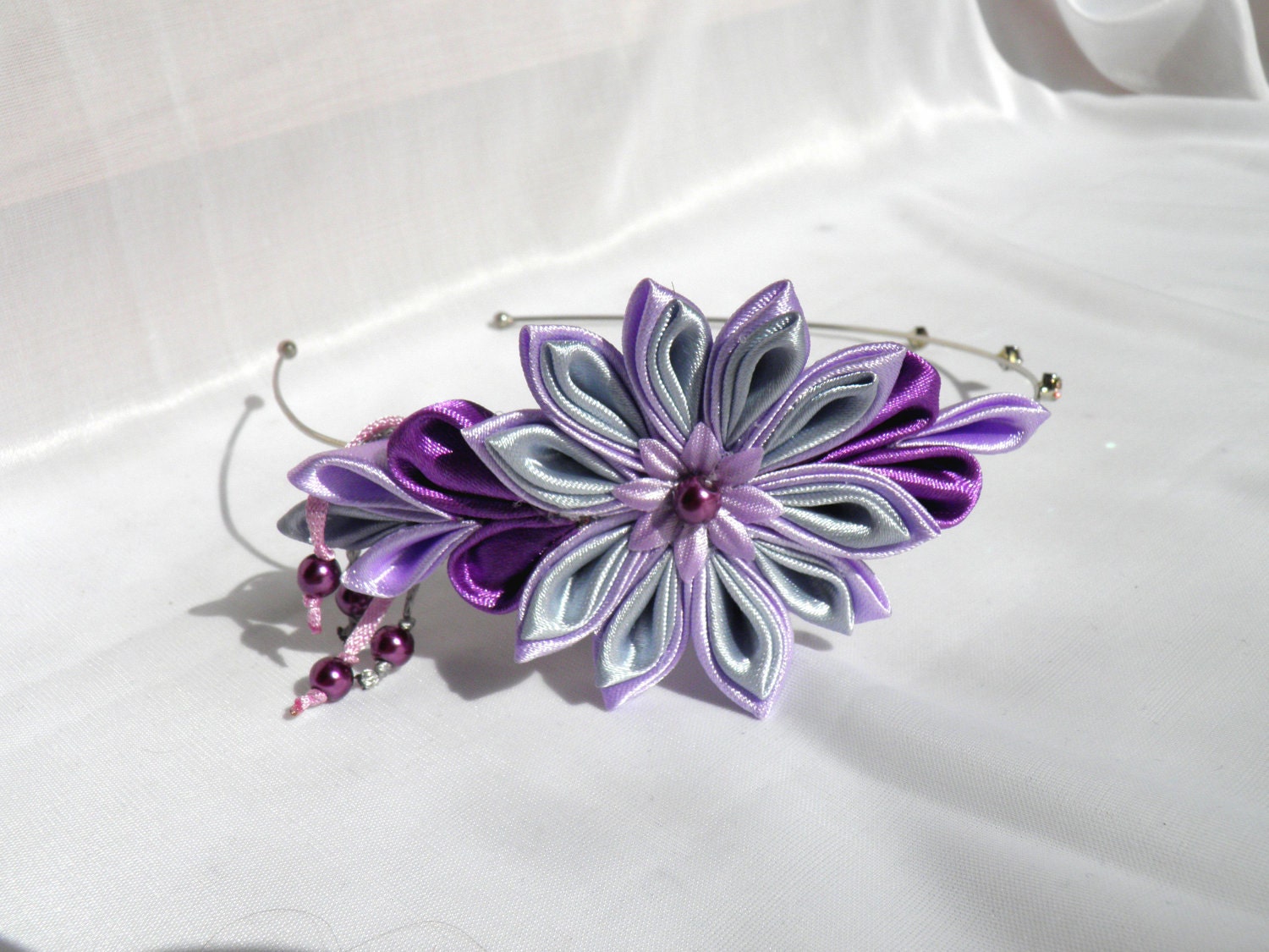 Kanzashi headband / lilac purple Lavender/ gift for girls/ gift for her / Ready to ship - Marywool