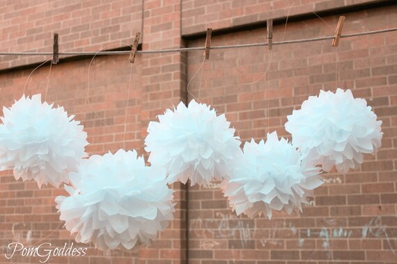 SALE 10 Wedding Decorations, Tissue Pom Poms Il_570xn