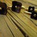 shiny jet or onyx gold filled cufflink and shirt stud set