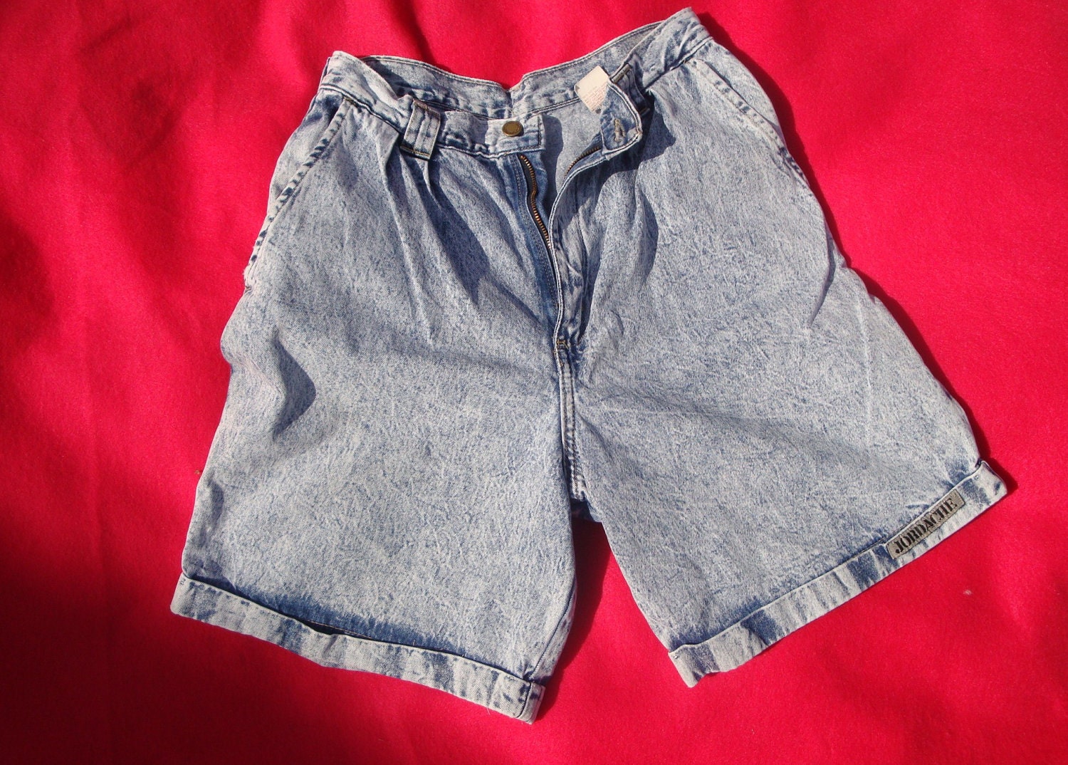 Vintage High Waisted Denim Shorts JORDACHE 80s Acid Washed  Jeans. Tiffany 80s Costume -  Size 28 w