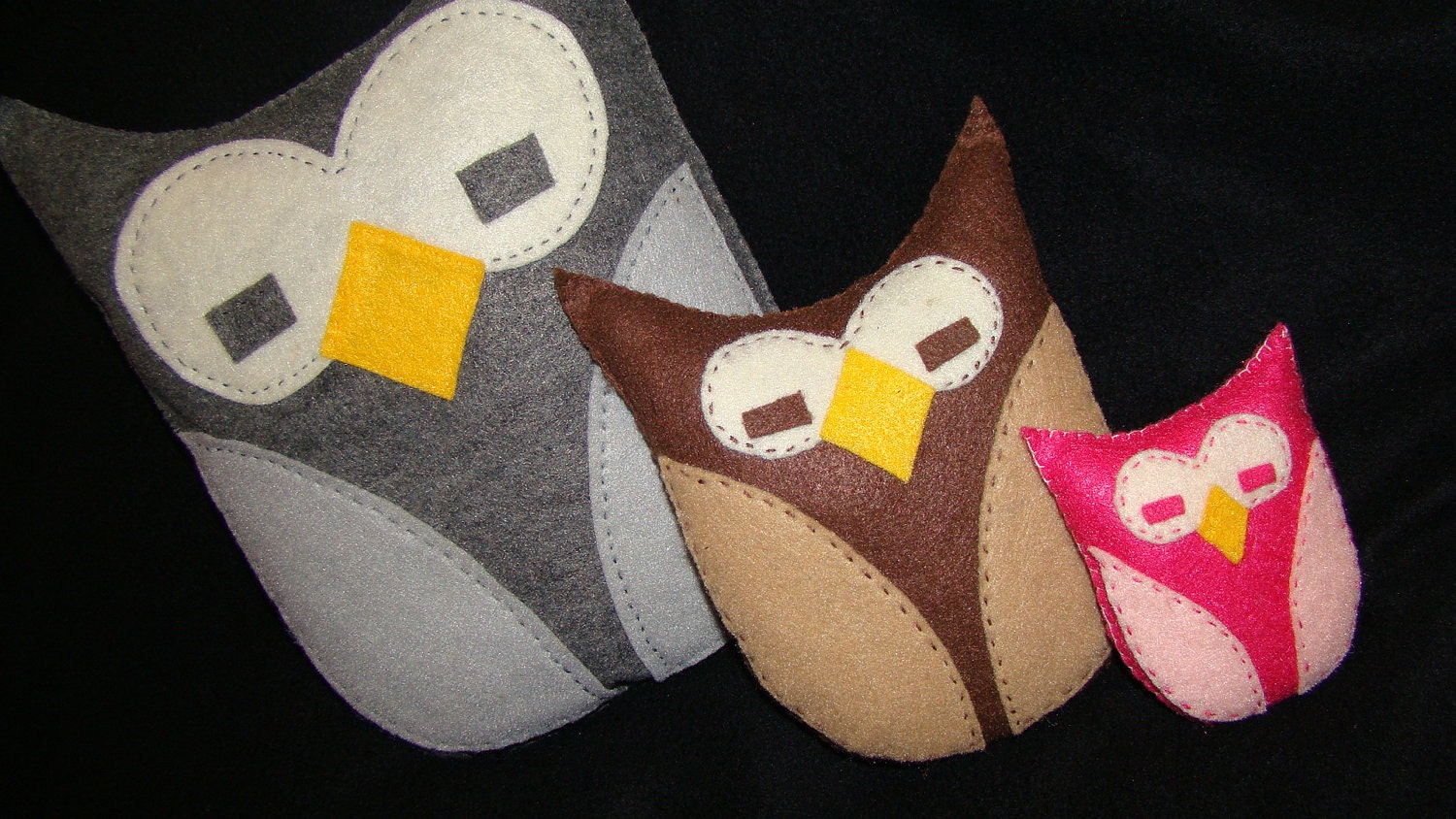 Small Handmade Eco-Friendly Felt Owl Plush Pillow - You choose Color - Gift for Soldier