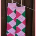 Gentry's Closet Pink and Green Argyle Legwarmers for Baby Girl to Child. Handmade.