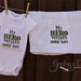 Baby Girl or Boy Onesie - My Hero Wears Combat Boots - Embroidered Infant Bodysuit Outfit. Soldier, Military. Handmade