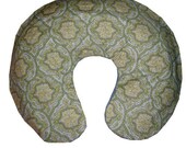 Blue  Jewel Nursing Pillow Cover with Blue Minky -- Fits Boppy