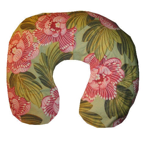 Pink Flower  Nursing Pillow Cover with Pink Minky -- Fits Boppy