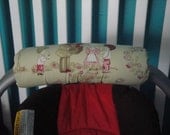 Reversible Arm Pad Handle Cover -  Antique To The Zoo print and Pink Minky- Sale