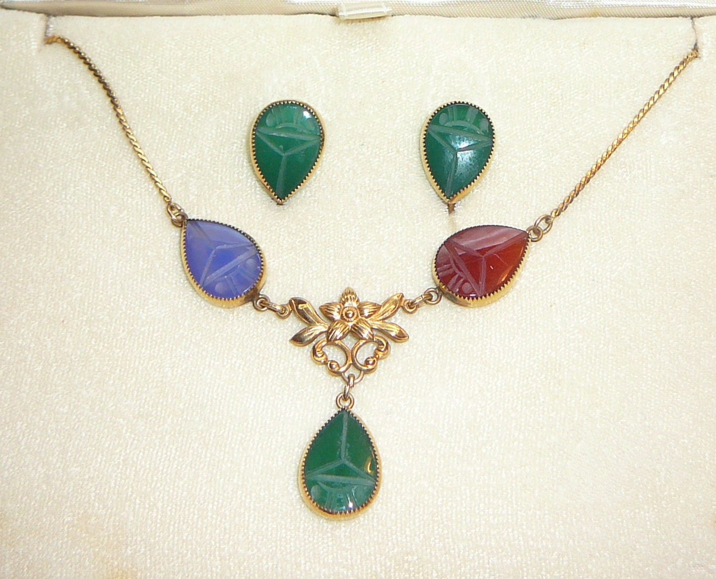 Vintage Van Dell Necklace and Earring Set 12 Kt Gold Filled