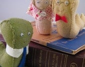Set of Three Felt Bookworms