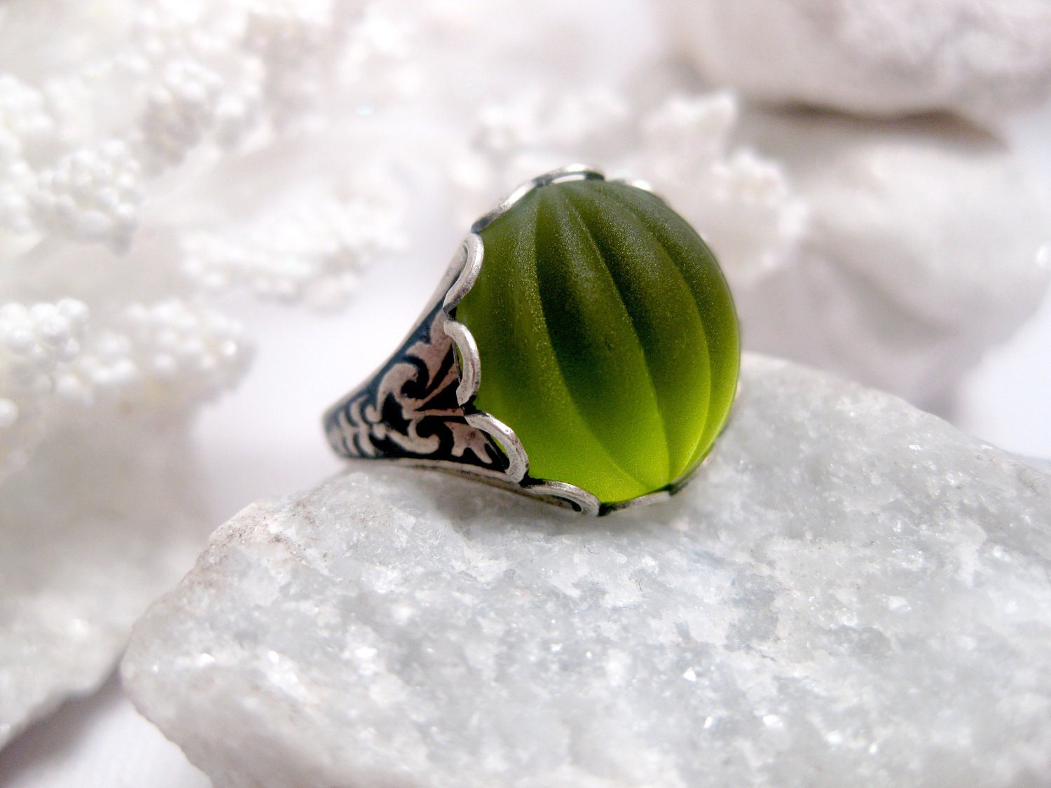 Green With Envy Gothic Ring