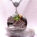 Country Home Silver Locket Necklace With Bird And Green