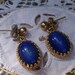 Vintage Avon Faux Lapis Goldtone Bracelet and Earring Set - 1974