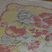 Sweet Barkcloth Tablecloth..Good Condition...Vintage...29" by 34"