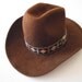 Vintage Cowboy hat western brown wool felt fancy band 7 1/8 SALE