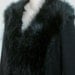 Reserved for Margo-Vintage Fur jacket sweater black faux fur collar & wool  L
