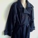 Vintage Trench Coat Navy w/ plaid zip out lining Rain coat 14 Large L