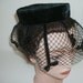 Vintage Ladies Hat fascinator Black veil pillbox