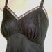 Vintage full slip black KAYSER 1970's madmen lingerie 38