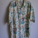 Vintage men's hawaiian Shirt 2X island airplanes floral yellow rayon/cotton XXL