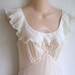 Vintage nightgown Vanity Fair bridal white crystal pleats lingerie 34 S M