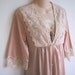 Vintage Peignoir nightgown robe set blush pink Shadowline lingerie