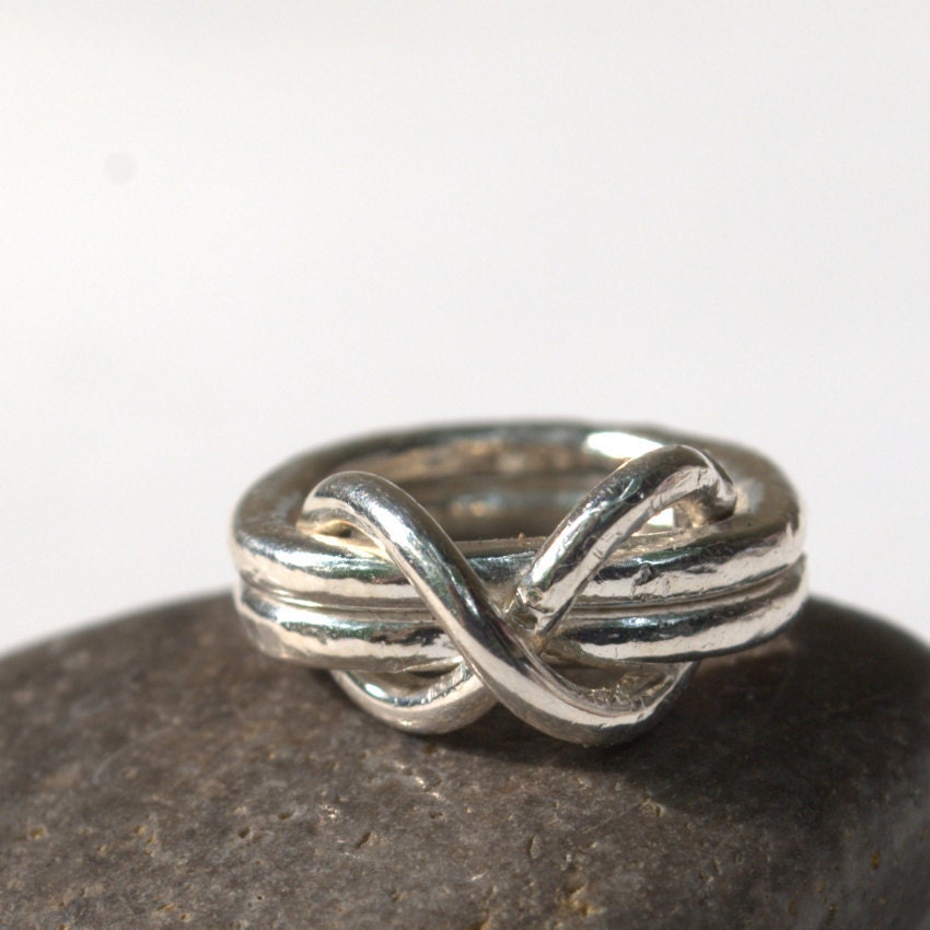 Silver Infinity Ring Silver Stacking Ring Silver Infinity Knot Ring by Urban Jule