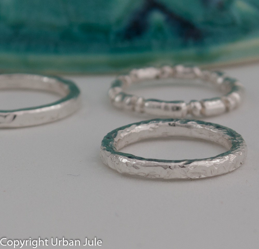 Fine Silver Stacking Rings Silver Stacking Rings