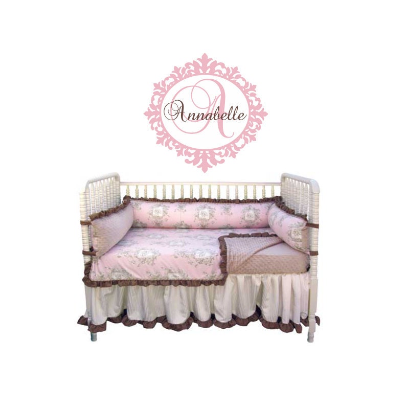Name Vinyl Wall Decals Girl Baby Nursery Wall Decals Monogram Wall Decal Name Wall Decals Teen Bedroom Shabby Chic Frame 22"