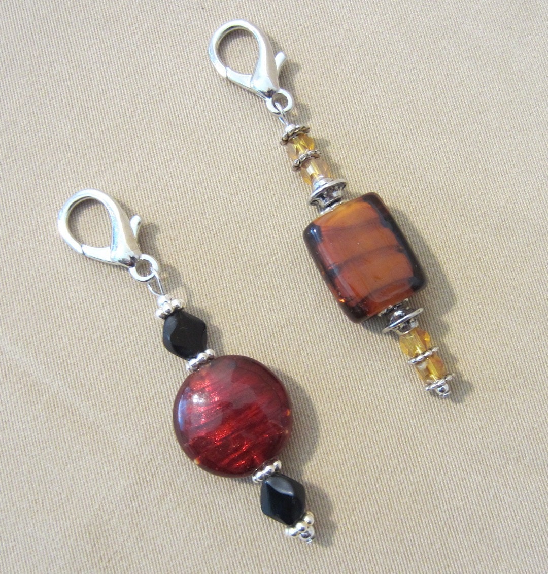 Glass Bead Dangle Add a Charm / Keychain / Purse Charm / Cell Phone Charm / Zipper Pull