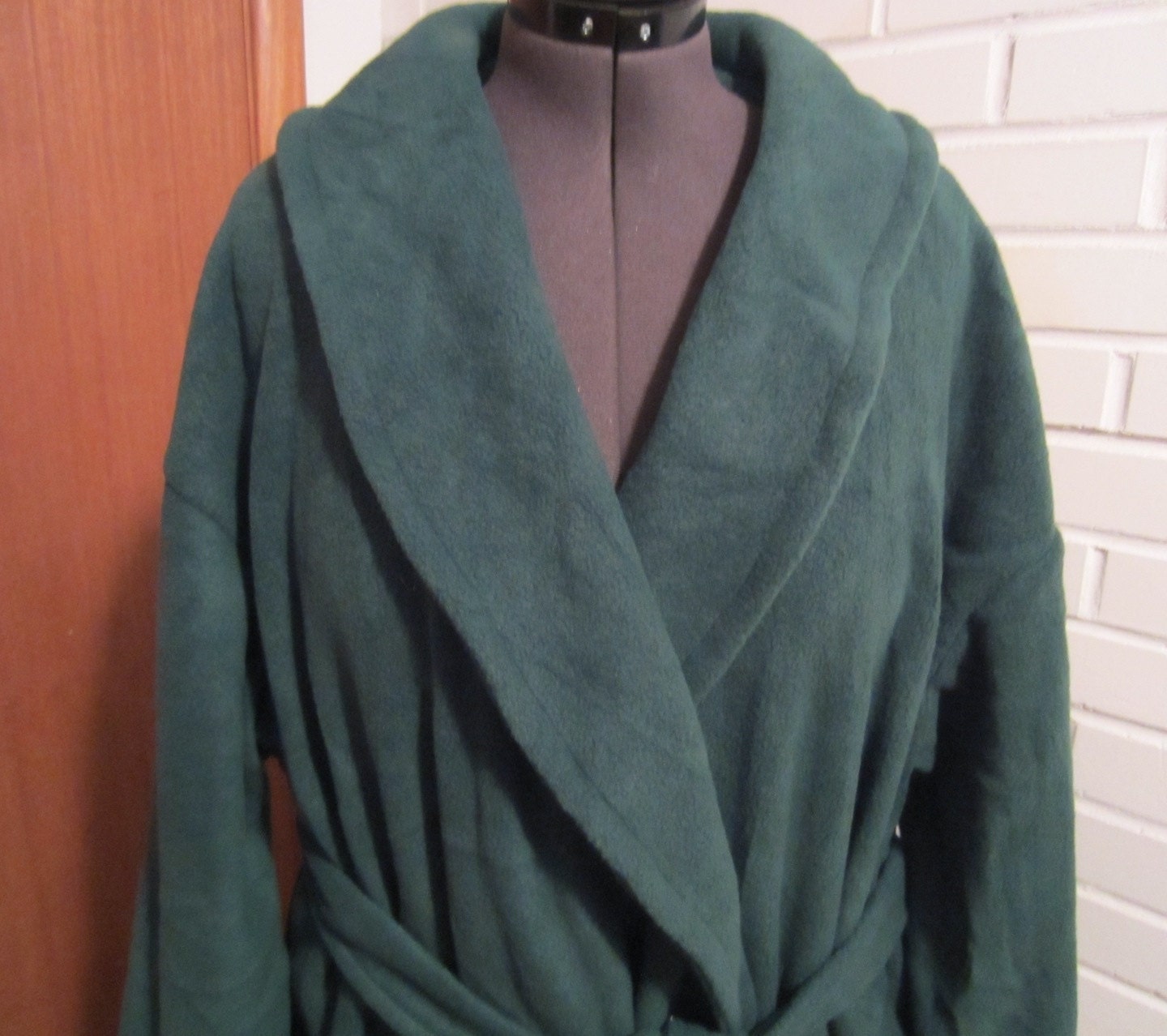 Men's Dark Green Fleece Robe by Pizzelwaddels on Etsy