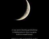 Rumi quote, A new moon, Moon photograph quotation, photo quote, 8 x 10 inches night sky, print with quotation