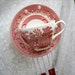 Vintage Red Transferware Stained Glass Suncatcher Wind Chime