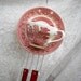 Vintage Red Transferware Stained Glass Suncatcher Wind Chime